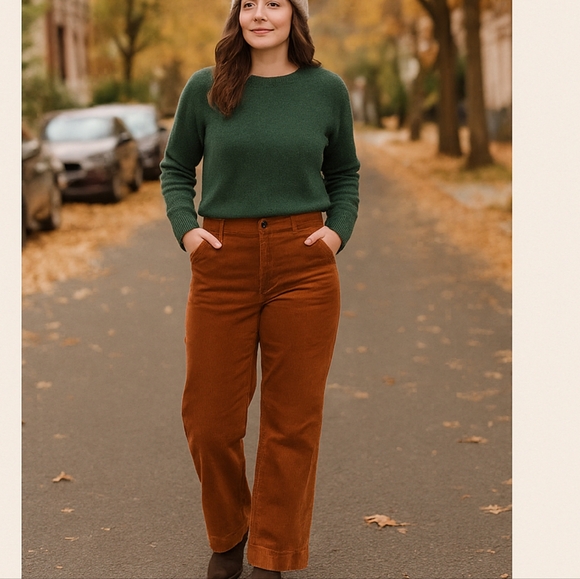 Boden Rust Corduroy Pants 16-18L Wide Wale Vintage Inspired Granola Earth Gremli - Picture 1 of 11
